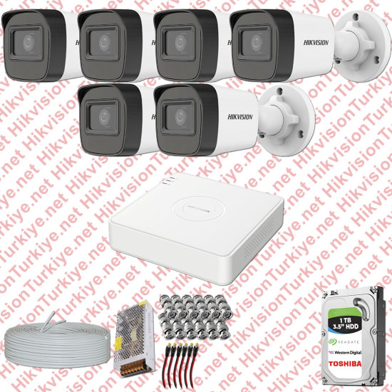 Hikvision 06 Kamera Fullhd Güvenlik Kamerası Seti 1tb Hdd